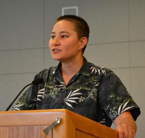 Photo of Bonnie Sugiyama, the Director of the 菠菜网lol正规平台 PRIDE Center.